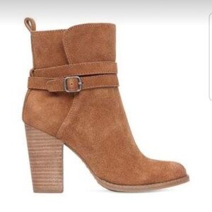 Lucky Brand LaTonya Tan Suede Ankle Boots size 6
